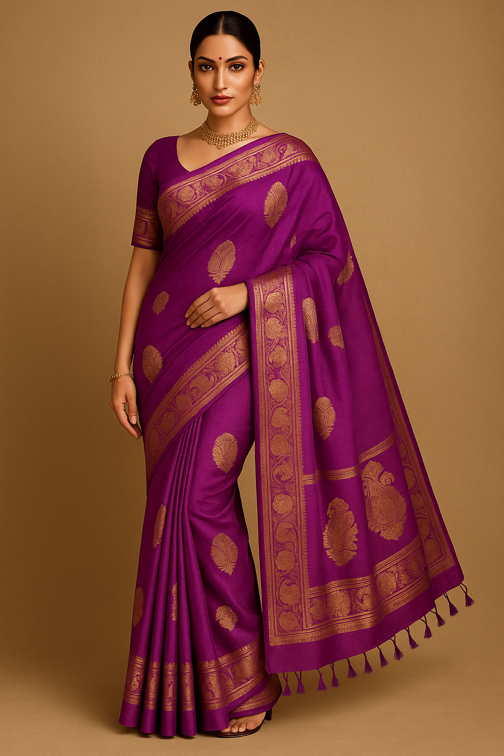Half Silk Tussar Saree